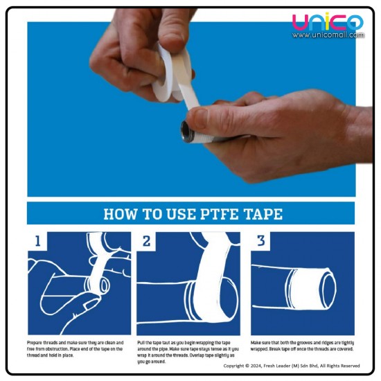 (3Pcs) Pipe Thread Seal Tape: High-Quality 12mm x 0.075mm x 10m Roll (3Pcs) Pipe Thread Seal Tape: High-Quality 12mm x 0.075mm x 10m Roll