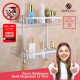 Aluminium 2-tier Square Bathroom Shelf Organizer (No Drilling) Aluminium 2-tier Square Bathroom Shelf Organizer (No Drilling)