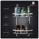 Aluminum 2-tier Triangle Shelf Storage Rack For Bathroom (No Drilling) Aluminum 2-tier Triangle Shelf Storage Rack For Bathroom (No Drilling)