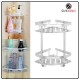 Aluminum 2-tier Triangle Shelf Storage Rack For Bathroom (No Drilling) Aluminum 2-tier Triangle Shelf Storage Rack For Bathroom (No Drilling)