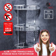 Aluminium 3-tier Triangle Bathroom Shelf Organizer (No Drilling)