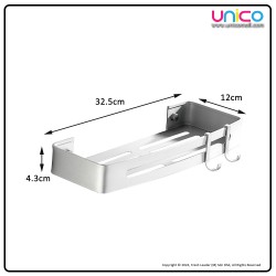 Premium Aluminum Bathroom Shelf Rack with Hook - Unicomall