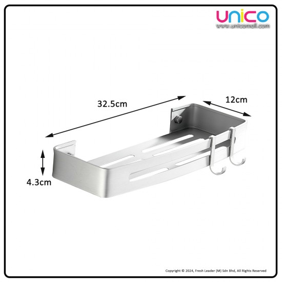 Premium Aluminum Bathroom Shelf Rack with Hook - Unicomall Premium Aluminum Bathroom Shelf Rack with Hook - Unicomall
