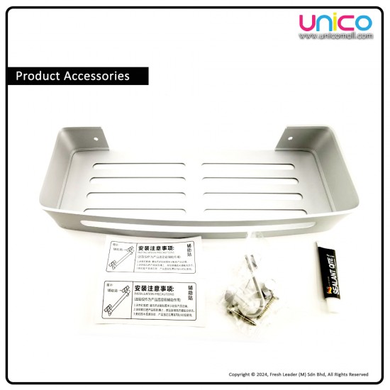 Premium Aluminum Bathroom Shelf Rack with Hook - Unicomall