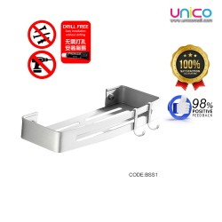 Premium Aluminum Bathroom Shelf Rack with Hook - Unicomall