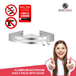 Aluminum Bathroom Triangle  Shelf Rack with Hook