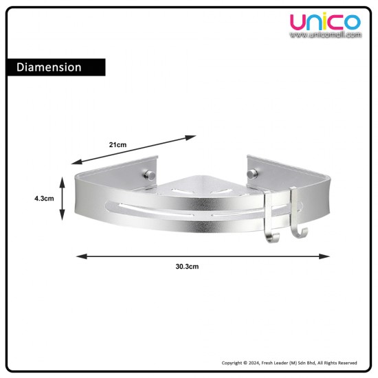 Discover the Best Aluminum Bathroom Triangle Shelf Rack with Hook | Unicomall Discover the Best Aluminum Bathroom Triangle Shelf Rack with Hook | Unicomall