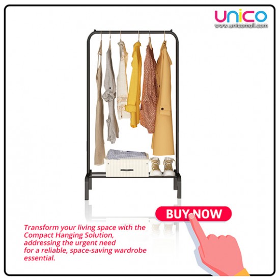 Efficient Single Pole Clothes Rack Organizer by Unicomall - 130x60x40cm Space Saver