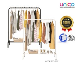 Efficient Storage with Unicomall's Hanging Organizer - Single Pole Clothes Rack (150x110x40cm)