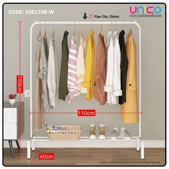 Efficient Single Pole Clothes Rack Organizer by Unicomall - 150x110x40cm Space Saver Efficient Single Pole Clothes Rack Organizer by Unicomall - 150x110x40cm Space Saver
