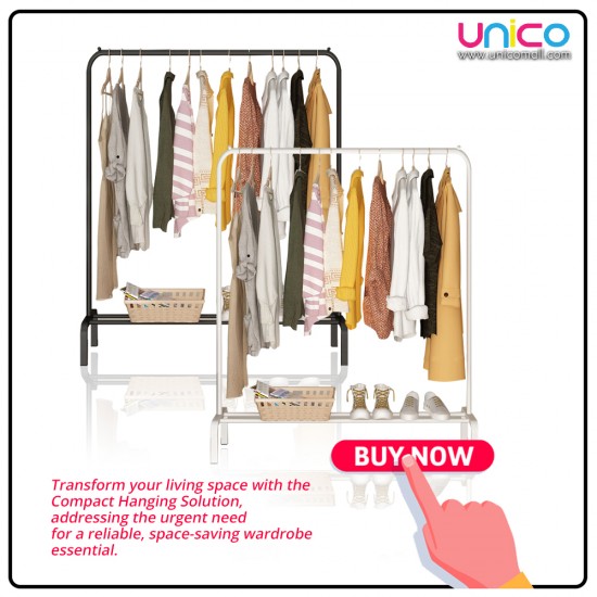 Efficient Single Pole Clothes Rack Organizer by Unicomall - 150x110x40cm Space Saver Efficient Single Pole Clothes Rack Organizer by Unicomall - 150x110x40cm Space Saver