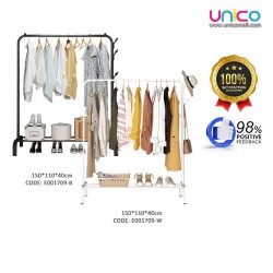 Single Pole Clothes & Hat Hanging Organizer – Space-Saving Rack 150x110x40cm