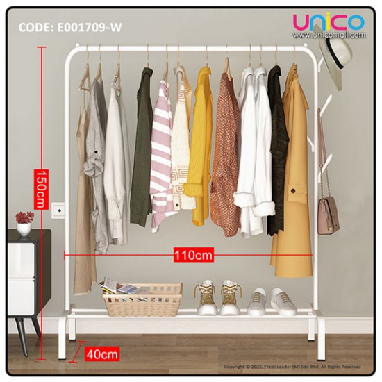 Single Pole Clothes & Hat Hanging Organizer – Space-Saving Rack 150x110x40cm