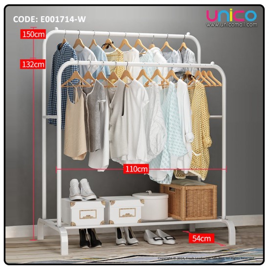 Maximize Closet Space with Double Pole Clothes Rack | 150x110x54cm