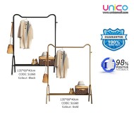 Durable Single Layer Coat Rack, Gold & Black (135x60x40cm) – Space-Saving Clothes Organizer
