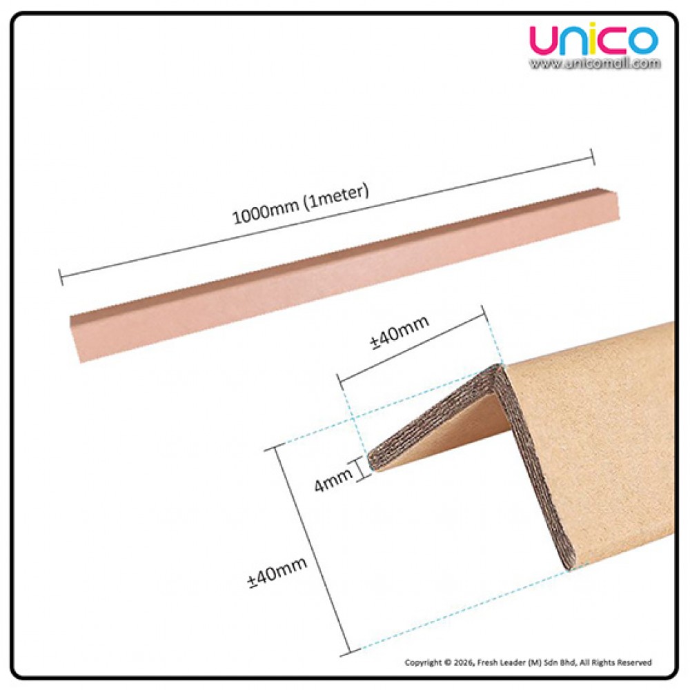 100cm Cardboard Corner Protector 40×40×4mm LC40410
