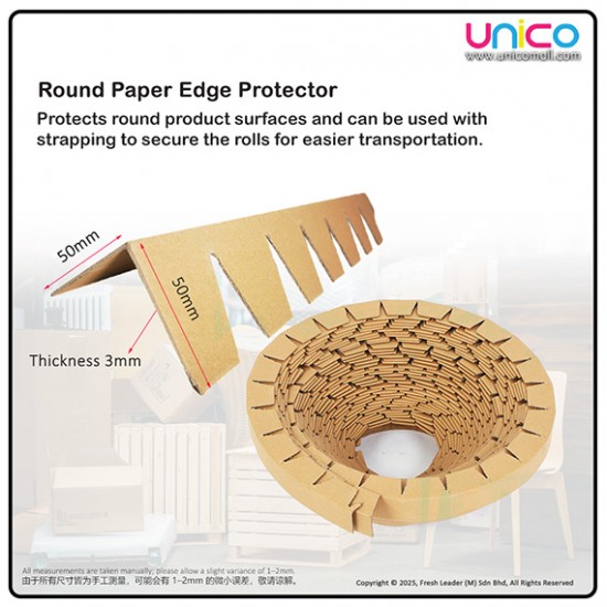 Heavy-Duty 50m Spiral Paper Protector – Carton Corner & Packaging Safety Roll