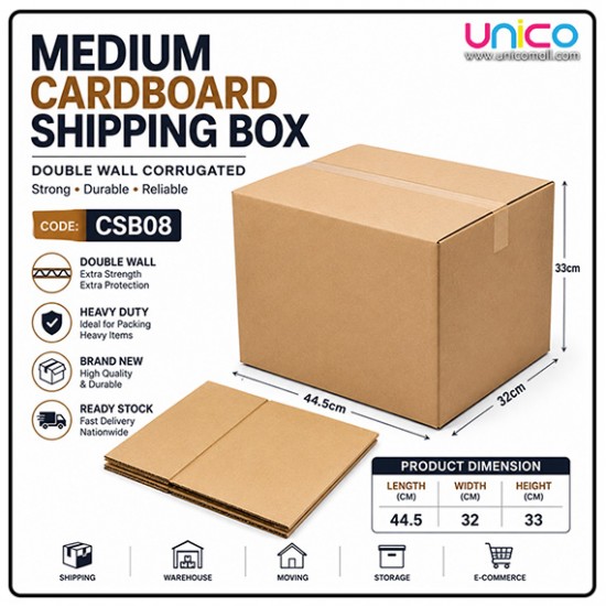 Heavy Duty Medium Cardboard Shipping Box 44.5×32×33cm Carton Box
