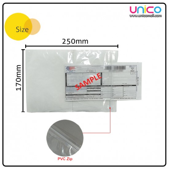 Consignment Note Pocket with PVC Zip for Flyers A5 Size (10pcs/Pack)