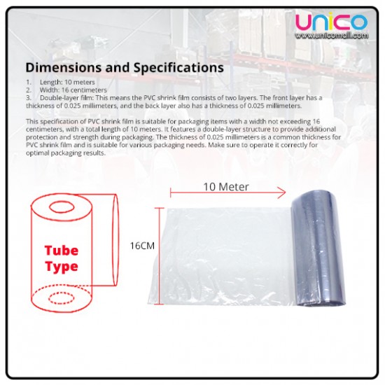 Packaging PVC Shrink Wrap Film - 16cm x 10m | Durable & Affordable Packaging PVC Shrink Wrap Film - 16cm x 10m | Durable & Affordable