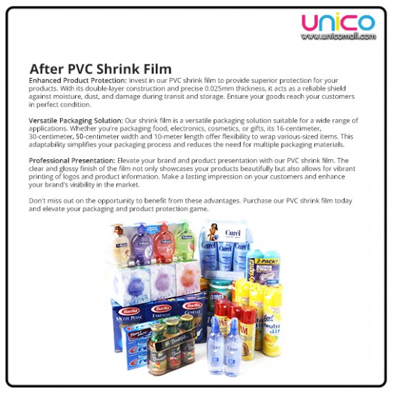 Packaging PVC Shrink Wrap Film - 16cm x 10m | Durable & Affordable Packaging PVC Shrink Wrap Film - 16cm x 10m | Durable & Affordable