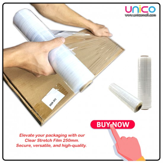 Top-Quality Stretch Film: Unicomall Showcases Evio Asia 250mm, 600g Packaging