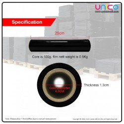 Black Stretch Film Box Wrapping Plastic Roll Width 250mm