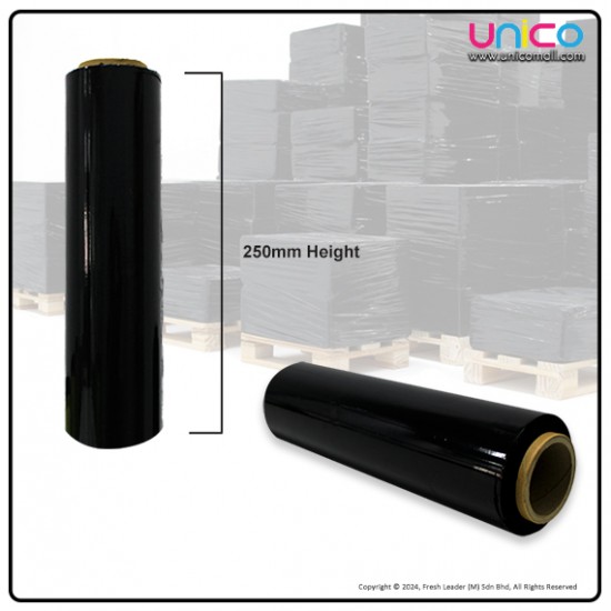 Black Stretch Film Box Wrapping Plastic Roll Width 250mm Black Stretch Film Box Wrapping Plastic Roll Width 250mm