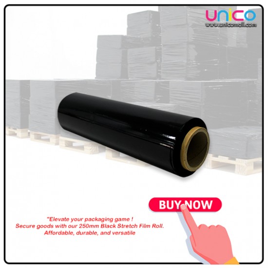 Black Stretch Film Box Wrapping Plastic Roll Width 250mm Black Stretch Film Box Wrapping Plastic Roll Width 250mm