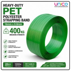 Heavy-Duty PET Strapping Band 16mm x 0.8mm 400kg Tensile Strength