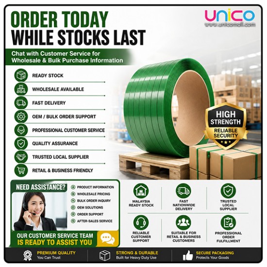 Heavy-Duty PET Strapping Band 16mm x 0.8mm 400kg Tensile Strength
