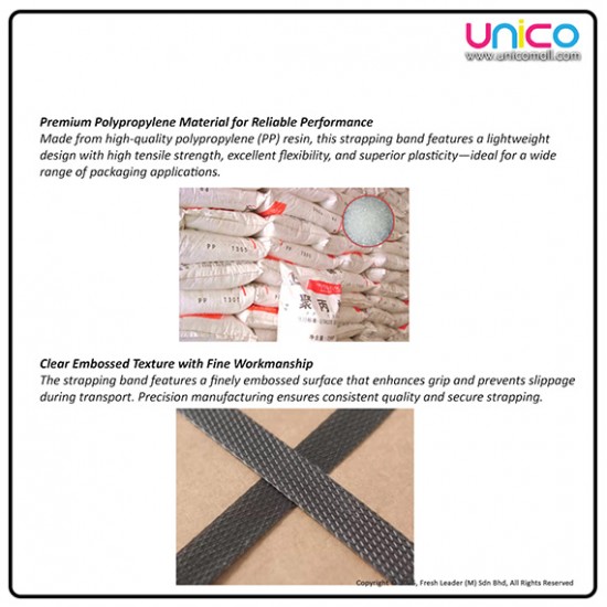 Industrial PP Strapping Band 12mm × 0.8mm × 1580m – Strong & Durable