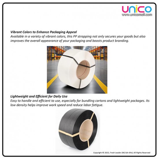 Industrial PP Strapping Band 12mm × 0.8mm × 1580m – Strong & Durable