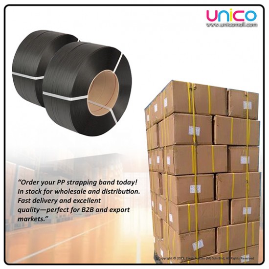 Industrial PP Strapping Band 12mm × 0.8mm × 1580m – Strong & Durable