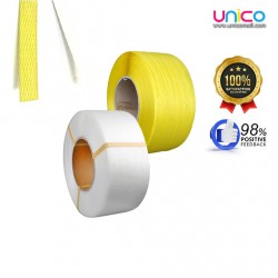 Heavy Duty PP Strapping Roll 12mm x 0.7mm x 1800m – White/Yellow Band for Parcel & Warehouse Packing