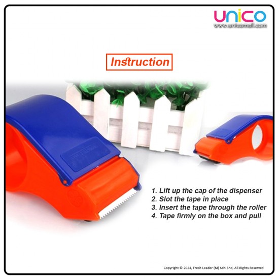 Unicomall 48mm Plastic Tape Dispenser: Efficient Width Size Cutter for Packaging