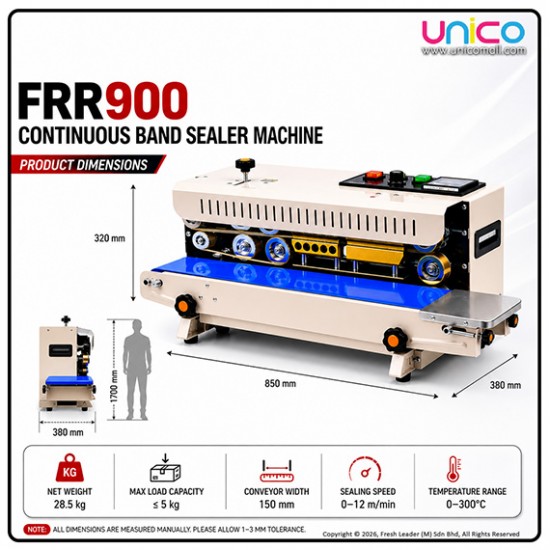 FRR-900 Continuous Band Sealer Machine Heavy Duty Heat Sealer