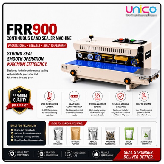 FRR-900 Continuous Band Sealer Machine Heavy Duty Heat Sealer