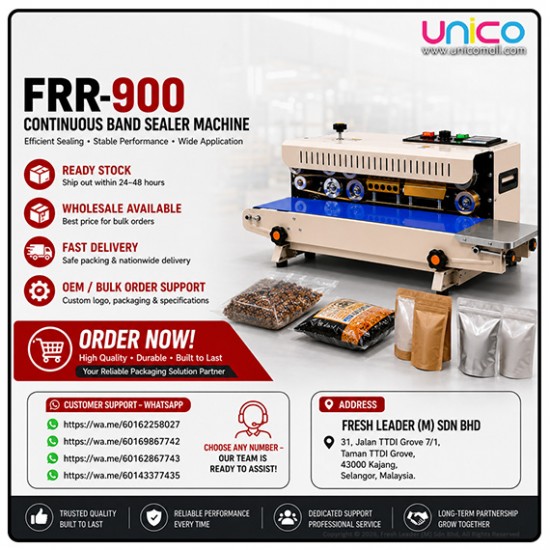 FRR-900 Continuous Band Sealer Machine Heavy Duty Heat Sealer