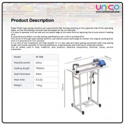 Digital Pedal Sealer Machine Impulse 700mm Length - Unicomall