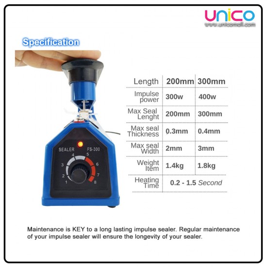 Lightweight Hand Type Impulse Sealer Length 300MM Lightweight Hand Type Impulse Sealer Length 300MM
