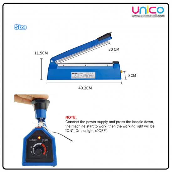 Lightweight Hand Type Impulse Sealer Length 300MM Lightweight Hand Type Impulse Sealer Length 300MM